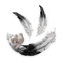 Aberto Design Love Birds - 1 Accesorio decorativo de pared Blanco y Negro